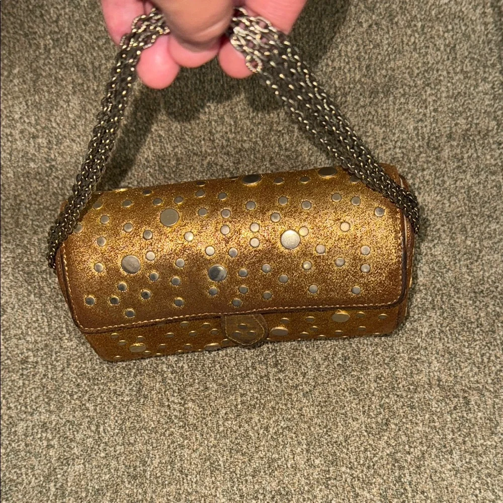 Moo Roo Gold Clutch with Sparkling Accents